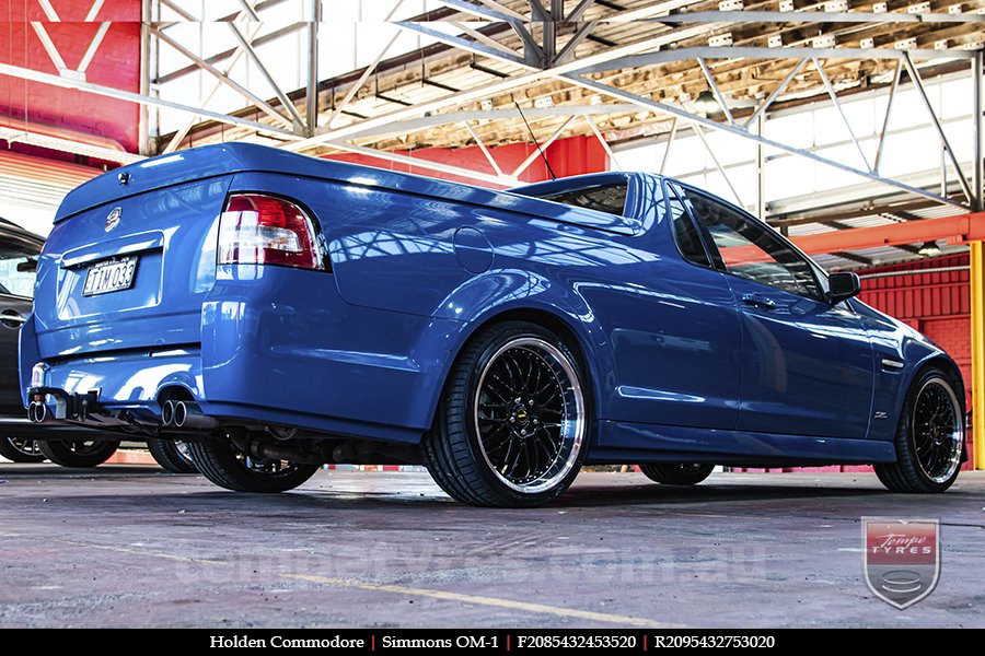 20x8.5 20x9.5 Simmons OM-1 Gloss Black on HOLDEN COMMODORE