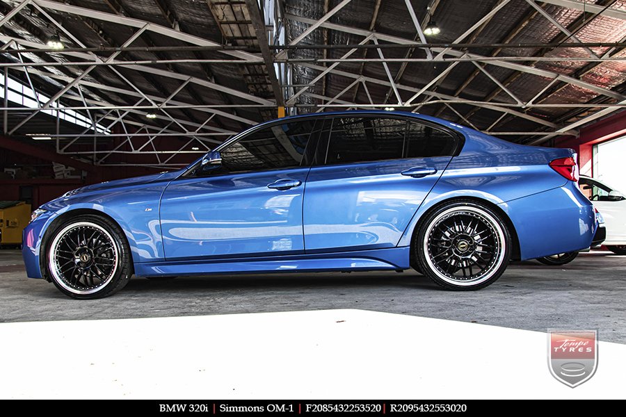 20x8.5 20x9.5 Simmons OM-1 Gloss Black on BMW 3 SERIES