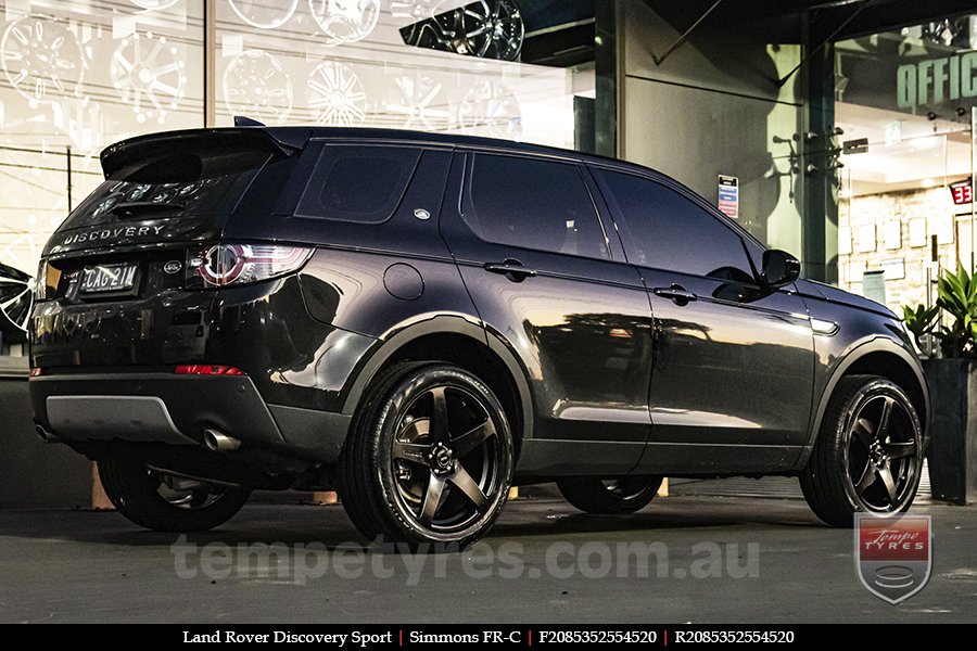 20x8.5 20x10 Simmons FR-C Satin Black NCT on LAND ROVER DISCOVERY SPORT