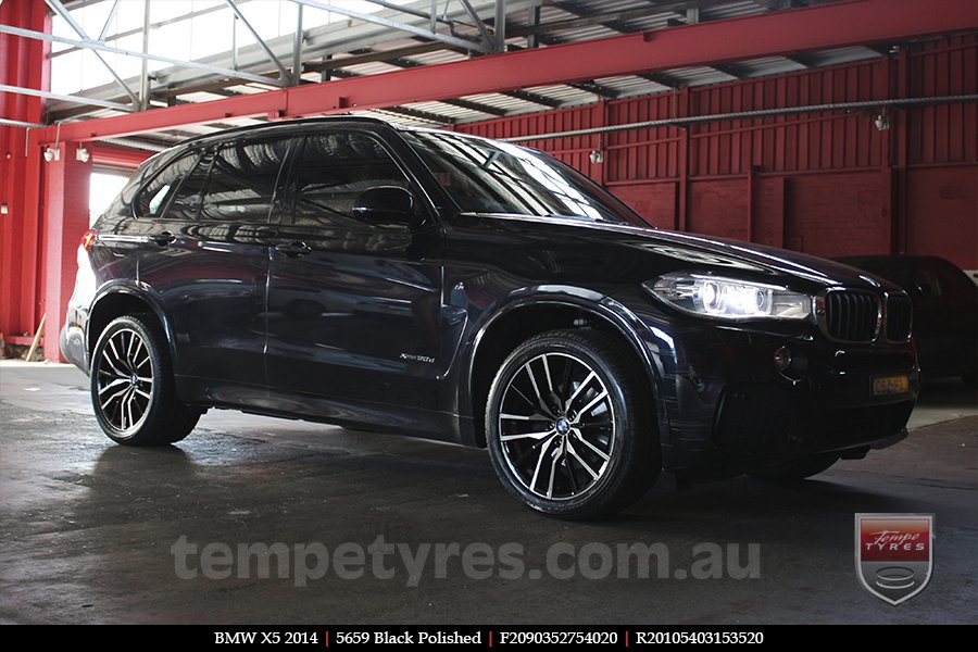 20x9.0 20x10.5 5659 Black Polished on BMW X5