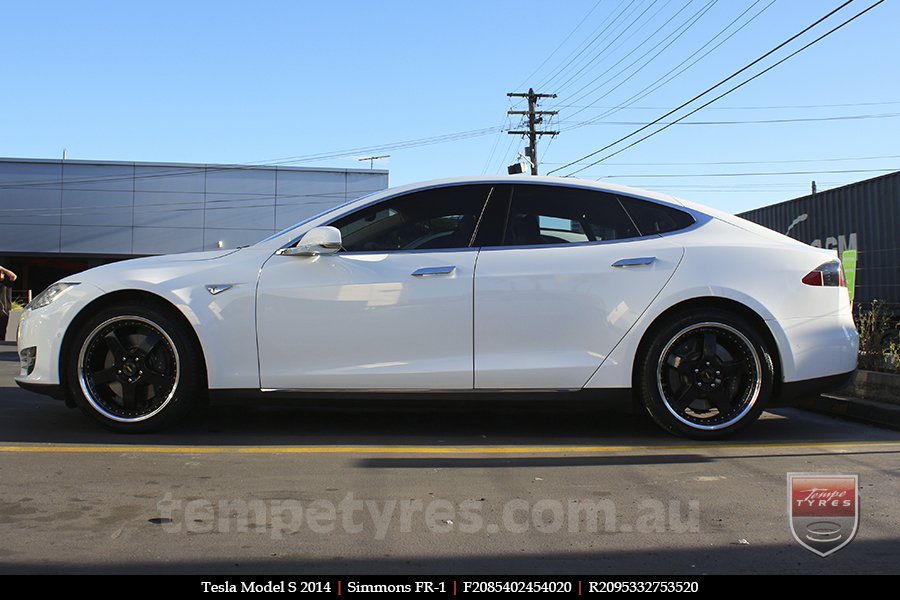 20x8.5 20x9.5 Simmons FR-1 Gloss Black on TESLA MODEL S