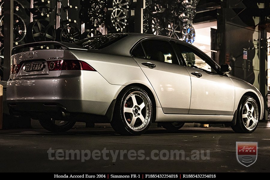 18x8.5 18x9.5 Simmons FR-1 Silver on HONDA ACCORD