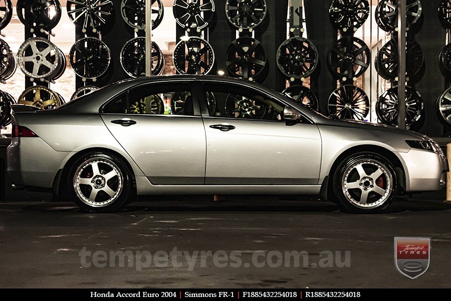 18x8.5 18x9.5 Simmons FR-1 Silver on HONDA ACCORD