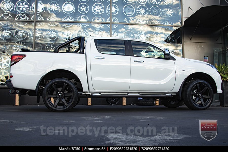 20x9.0 Simmons S6 Matte Black NCT on MAZDA BT50