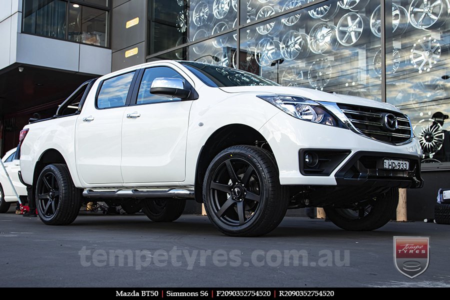 20x9.0 Simmons S6 Matte Black NCT on MAZDA BT50