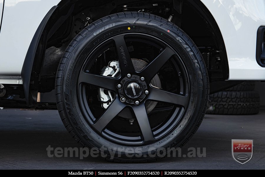 20x9.0 Simmons S6 Matte Black NCT on MAZDA BT50