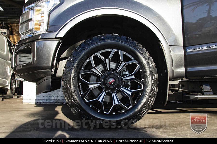 20x9.0 Simmons MAX X11 BKWAA on FORD F150