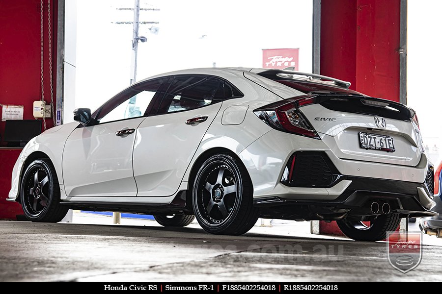 18x8.5 18x9.5 Simmons FR-1 Satin Black on HONDA CIVIC