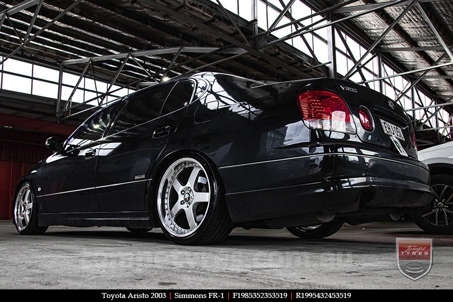 19x8.5 19x9.5 Simmons FR-1 Silver on TOYOTA ARISTO