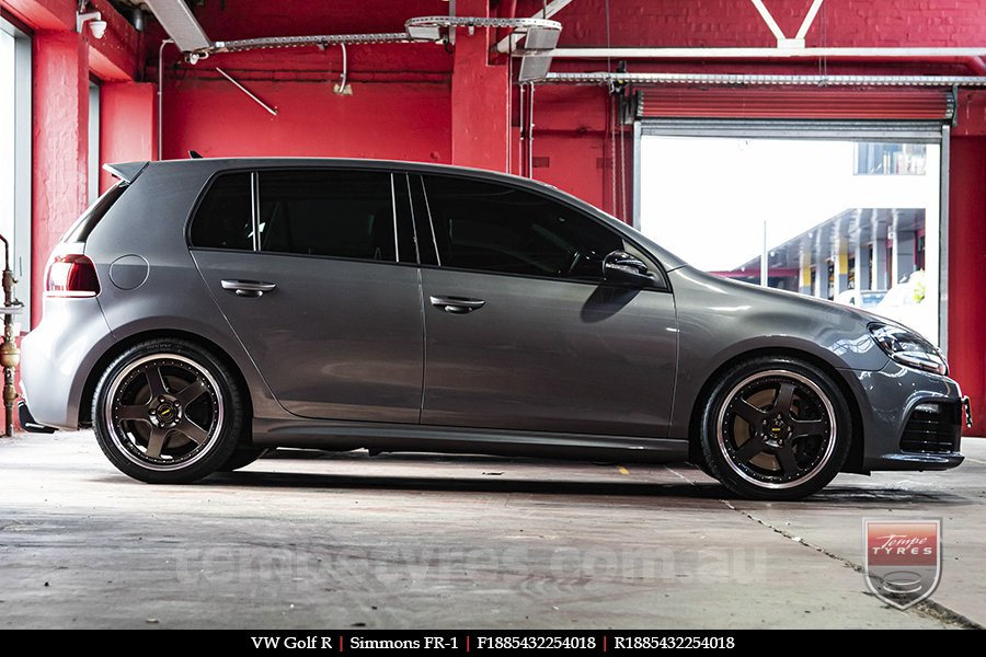 18x8.5 18x9.5 Simmons FR-1 Hyper Dark on VW GOLF R