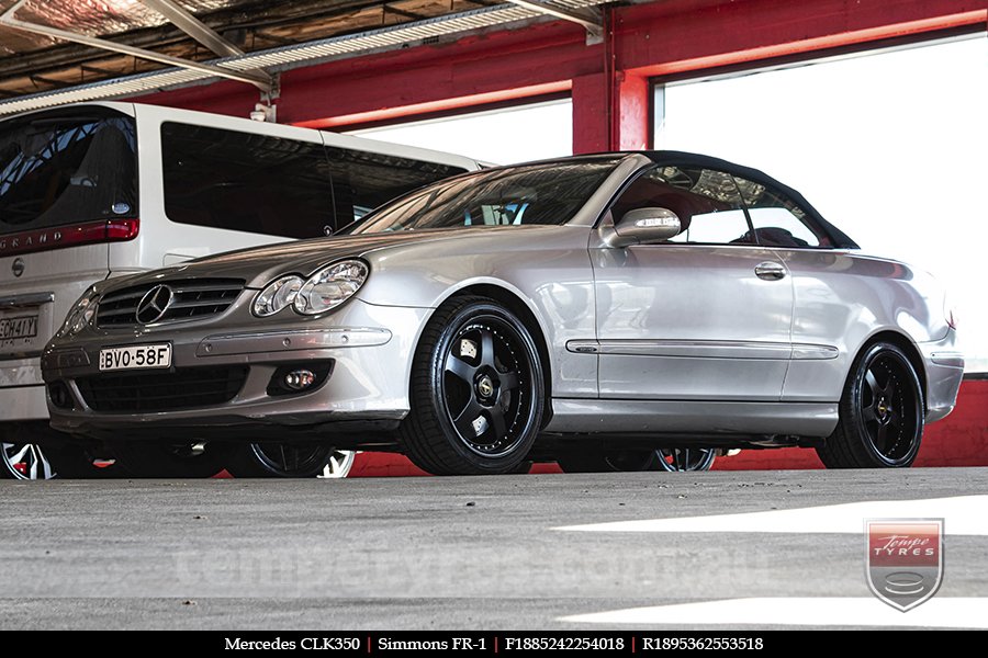 18x8.5 18x9.5 Simmons FR-1 Satin Black on MERCEDES CLK-Class