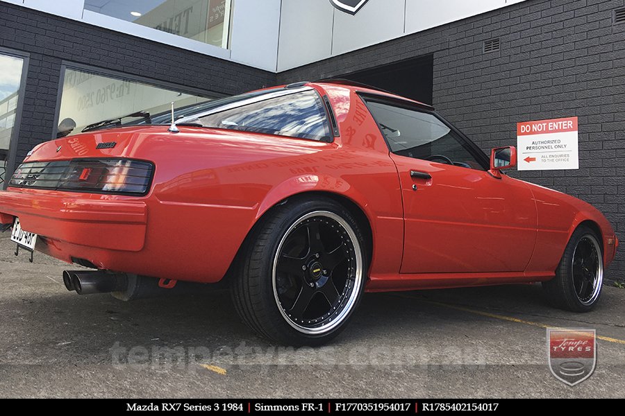 17x7.0 17x8.5 Simmons FR-1 Gloss Black on MAZDA RX7