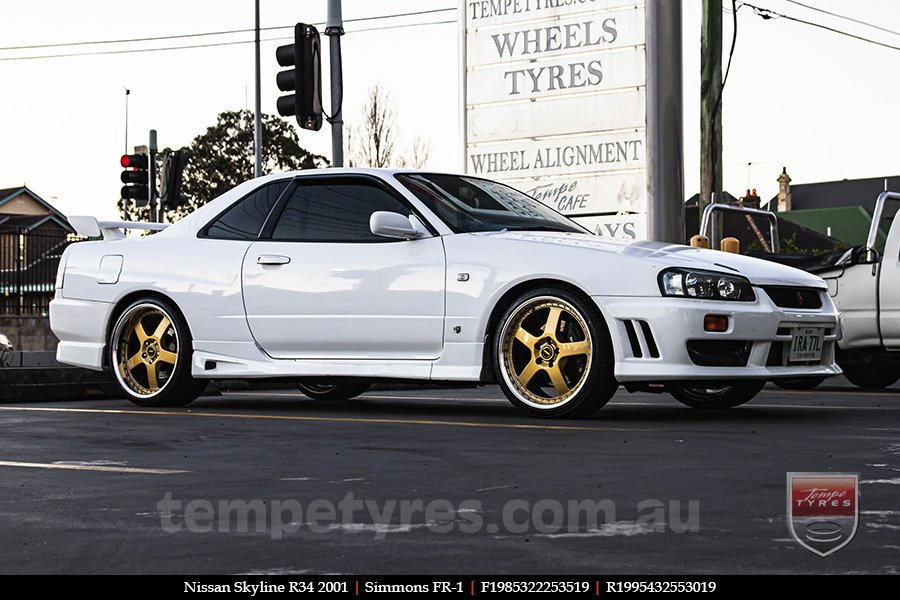 19x8.5 19x9.5 Simmons FR-1 Gold on NISSAN SKYLINE