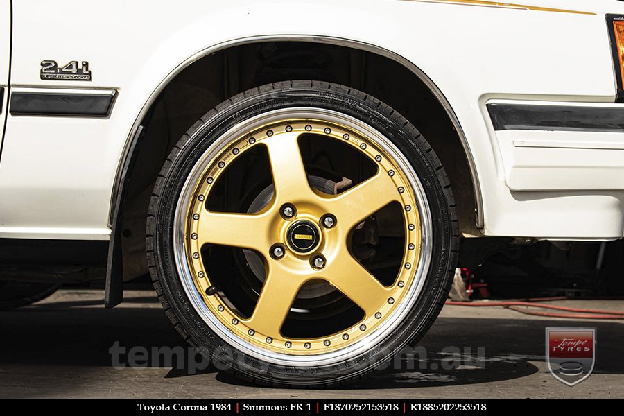 18x7.0 18x8.5 Simmons FR-1 Gold on TOYOTA CORONA