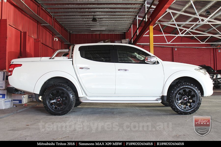 18x9.0 Simmons MAX X09 MBW on MITSUBISHI TRITON