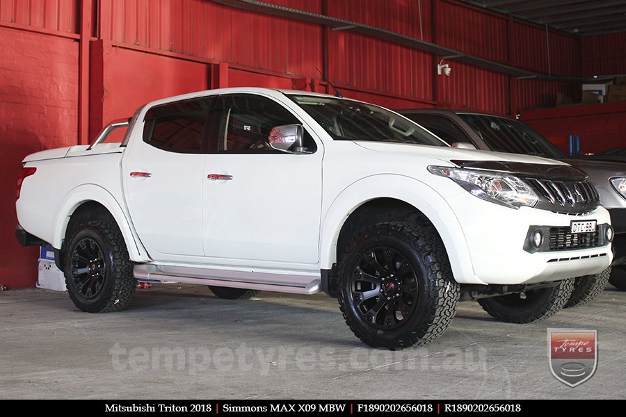 18x9.0 Simmons MAX X09 MBW on MITSUBISHI TRITON