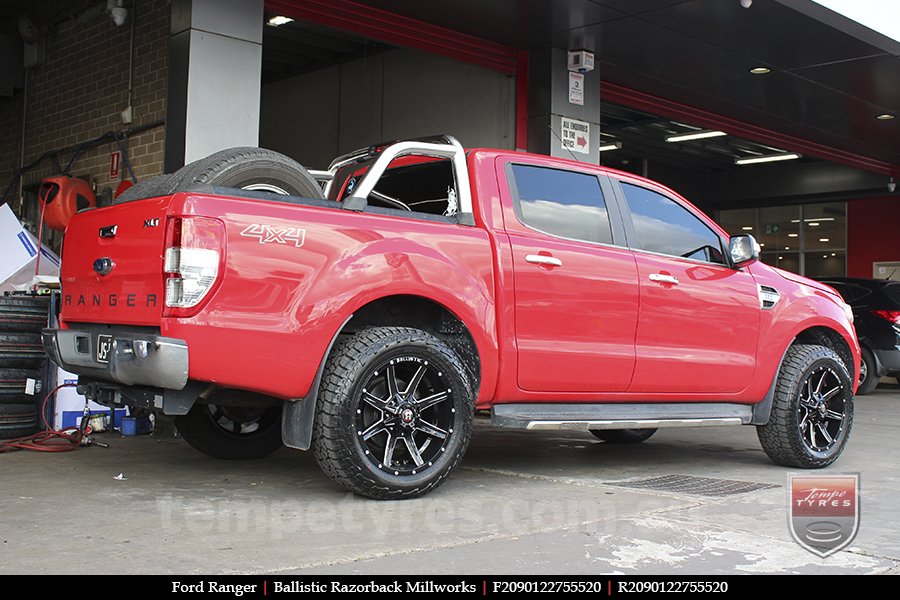 20x9.0 Ballistic Razorback Millworks on FORD RANGER