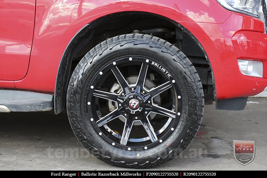 20x9.0 Ballistic Razorback Millworks on FORD RANGER