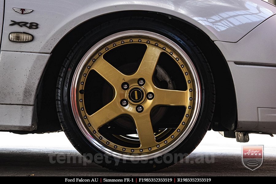 19x8.5 19x9.5 Simmons FR-1 Gold on FORD FALCON