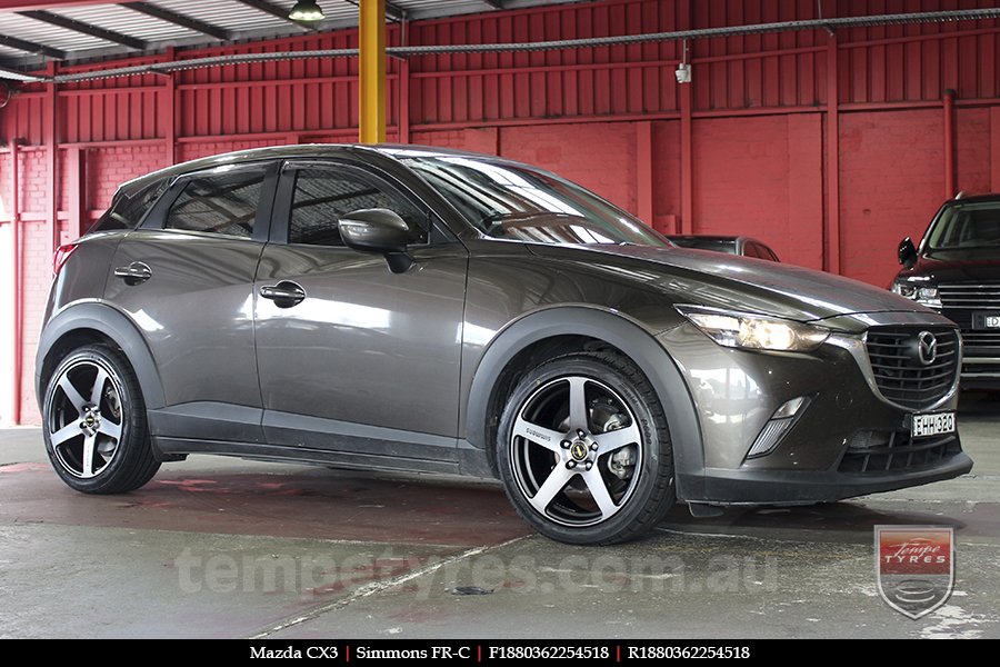 18x8.0 18x9.0 Simmons FR-C Black Tint NCT on MAZDA CX3