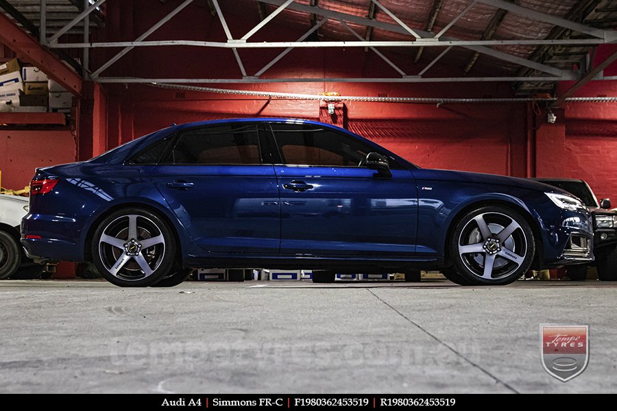 19x8.0 19x9.0 Simmons FR-C Black Tint NCT on AUDI A4