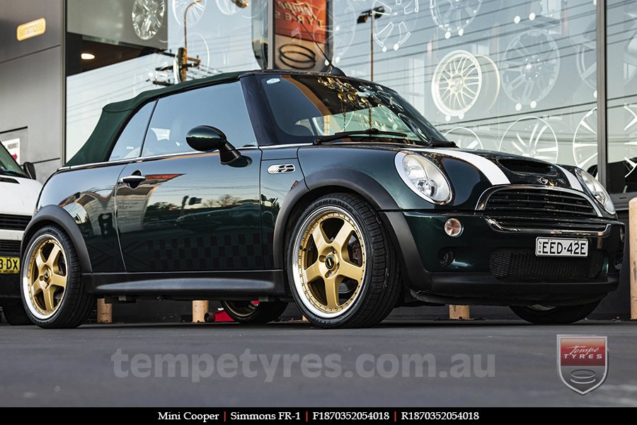 18x7.0 18x8.5 Simmons FR-1 Gold on MINI COOPER