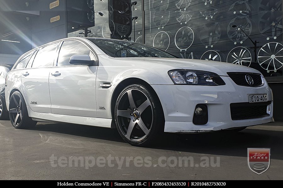 20x8.5 20x10 Simmons FR-C Black Tint NCT on HOLDEN COMMODORE VE