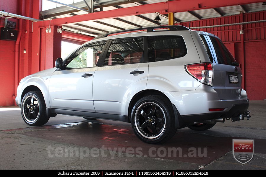 18x8.5 18x9.5 Simmons FR-1 Gloss Black on SUBARU FORESTER