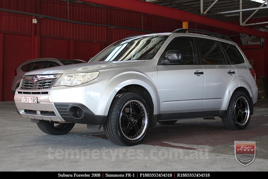 18x8.5 18x9.5 Simmons FR-1 Gloss Black on SUBARU FORESTER