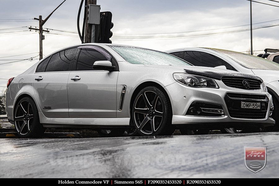 20x9.0 Simmons S6S Matte Black NCT on HOLDEN COMMODORE VF