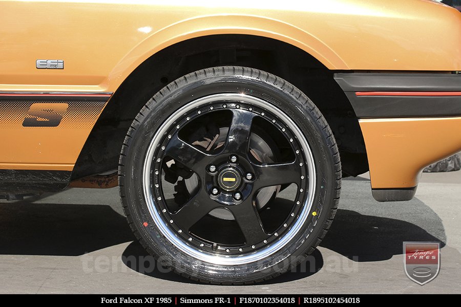 18x7.0 18x8.5 Simmons FR-1 Gloss Black on FORD FALCON