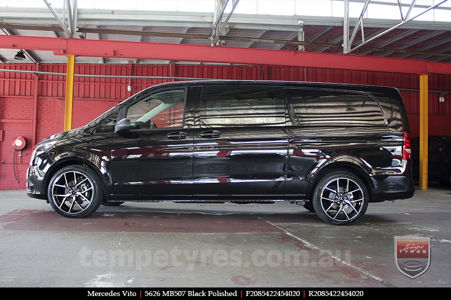 20x8.5 20x9.5 5626 MB507 Black Polished on MERCEDES VITO