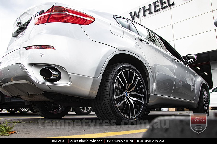 20x9.0 20x10.5 5659 Black Polished on BMW X6