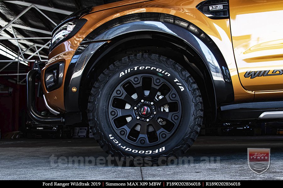 18x9.0 Simmons MAX X09 MBW on FORD RANGER WILDTRAK