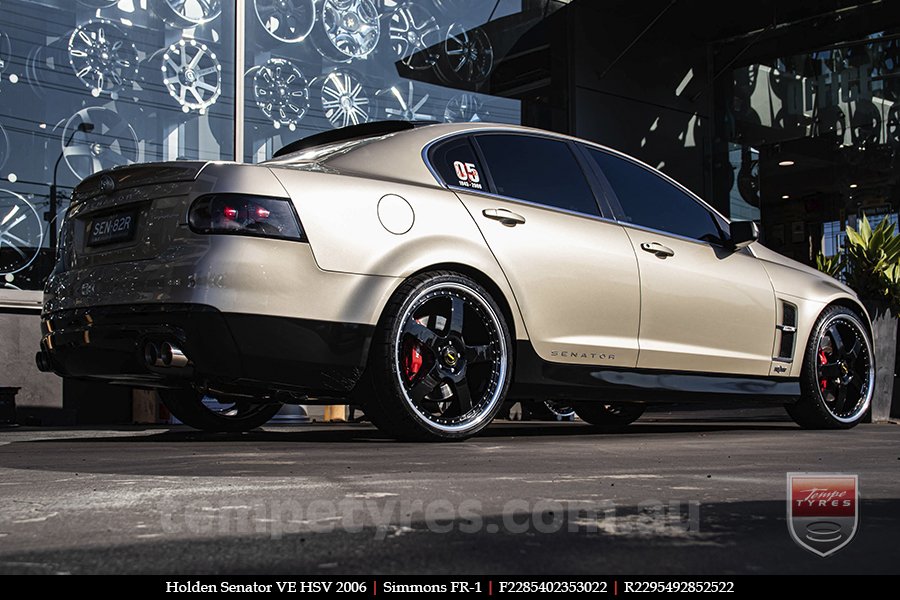 22x8.5 22x9.5 Simmons FR-1 Gloss Black Mirror Lip on HOLDEN SENATOR