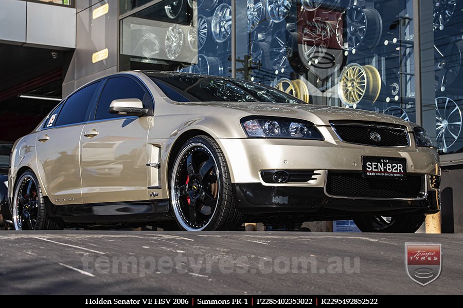 22x8.5 22x9.5 Simmons FR-1 Gloss Black Mirror Lip on HOLDEN SENATOR