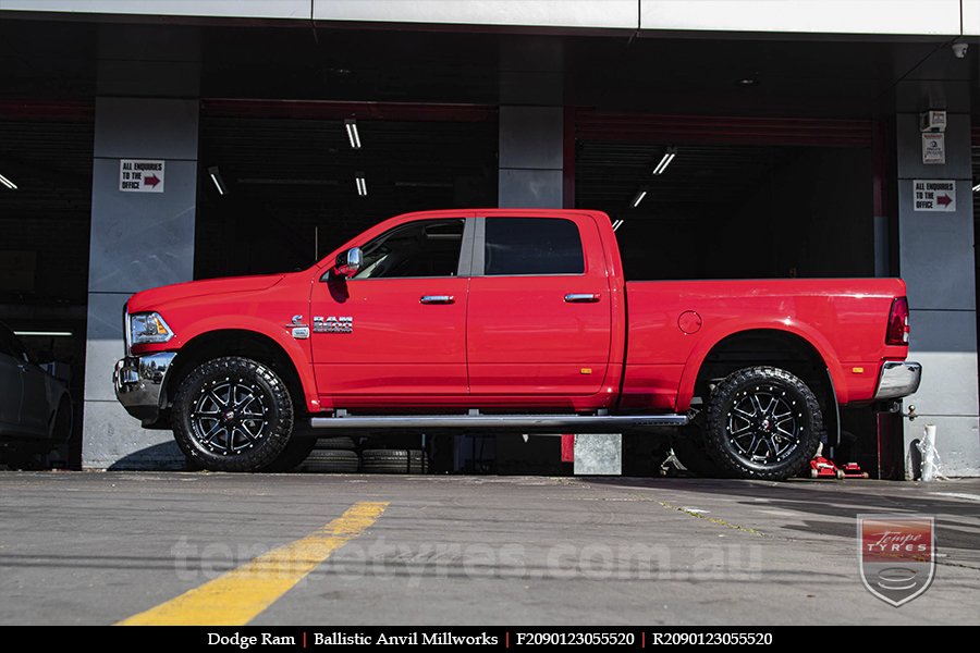 20x9.0 Ballistic Anvil Millworks on DODGE RAM