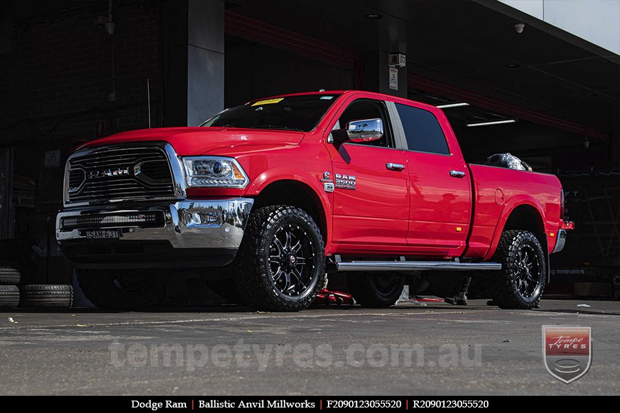 20x9.0 Ballistic Anvil Millworks on DODGE RAM