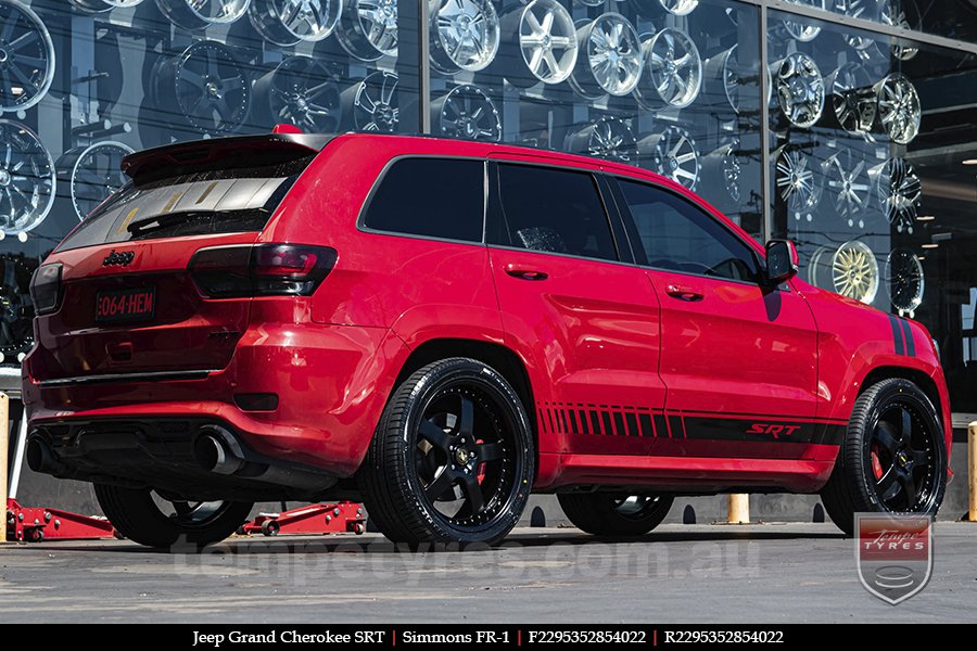 22x8.5 22x9.5 Simmons FR-1 Full Satin Black on JEEP GRAND CHEROKEE