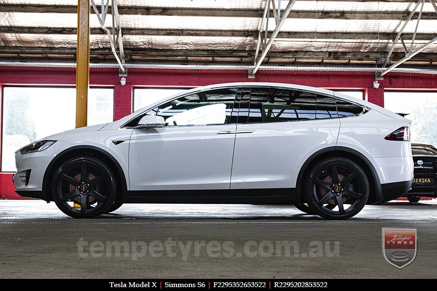 22x9.5 Simmons S6 Matte Black NCT on TESLA MODEL X