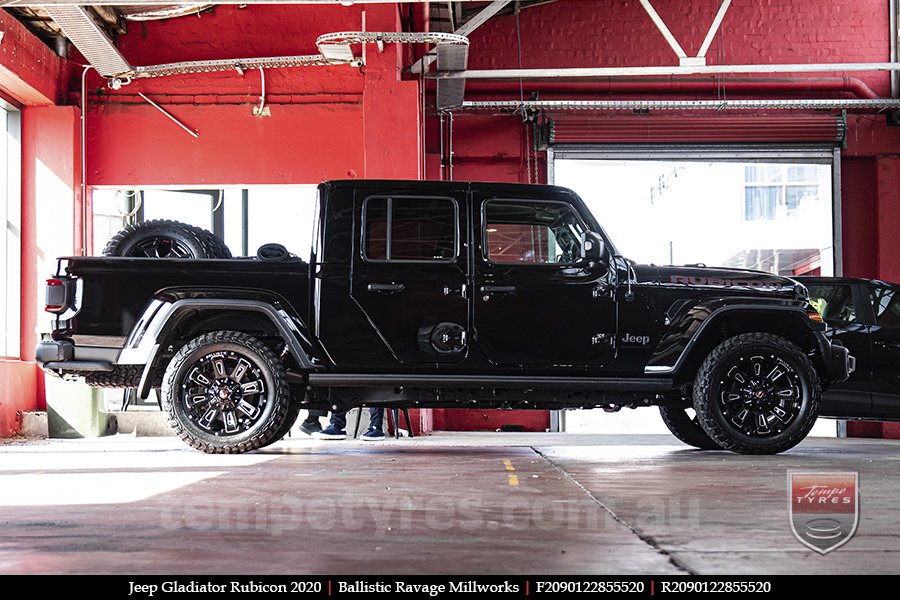 20x9.0 Ballistic Ravage Millworks on JEEP GLADIATOR