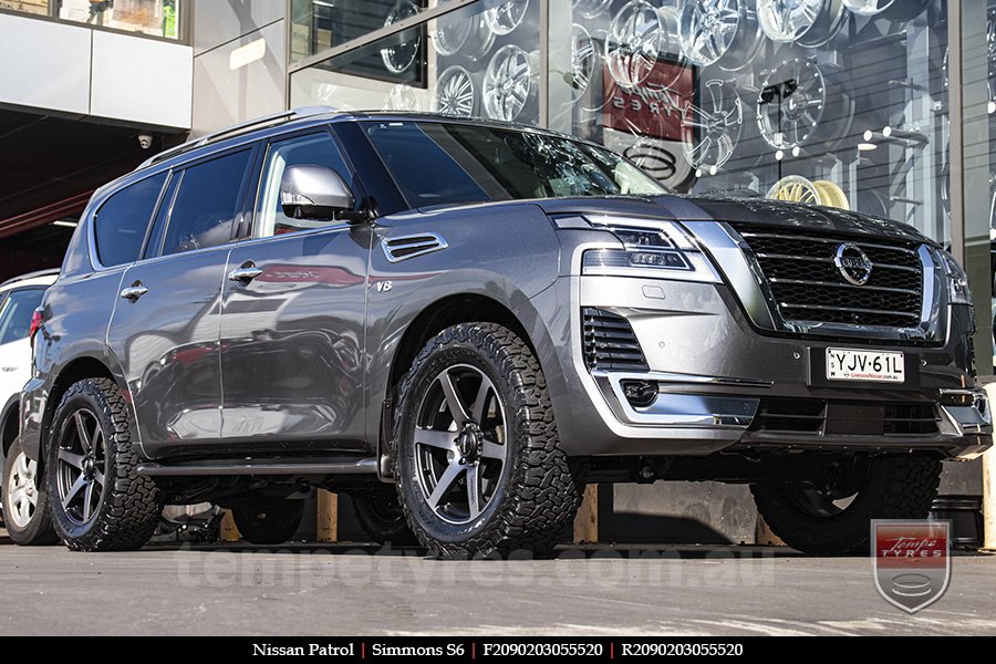 20x9.0 Simmons S6 Black Tint on NISSAN PATROL