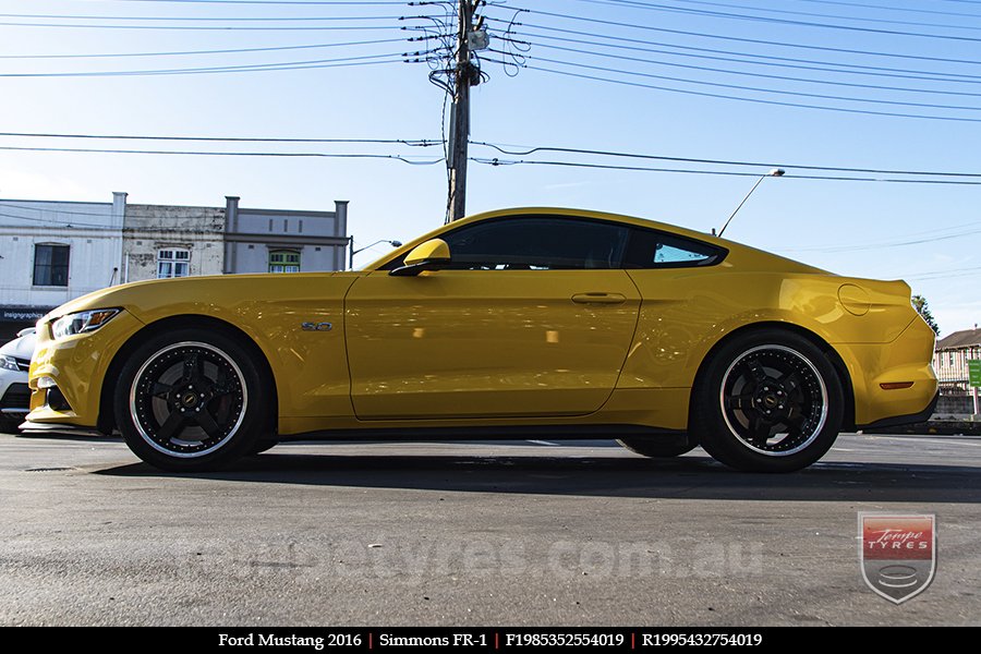 19x8.5 19x9.5 Simmons FR-1 Gloss Black on FORD MUSTANG