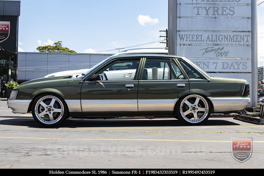 19x8.5 19x9.5 Simmons FR-1 Silver on HOLDEN COMMODORE SL