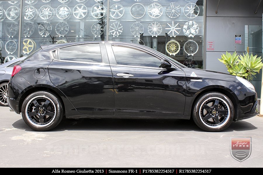 17x8.5 17x9.5 Simmons FR-1 Gloss Black on ALFA ROMEO GIULIETTA