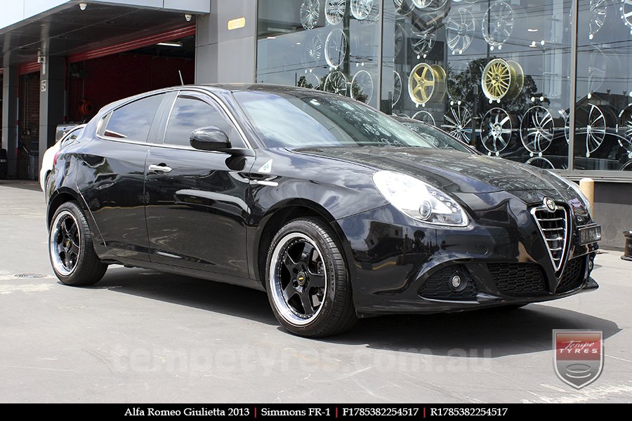 17x8.5 17x9.5 Simmons FR-1 Gloss Black on ALFA ROMEO GIULIETTA