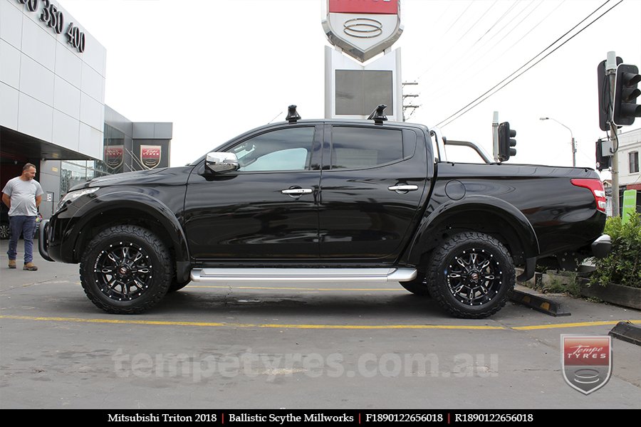 18x9.0 Ballistic Scythe Millworks on MITSUBISHI TRITON