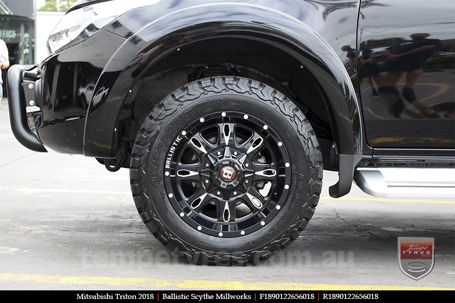 18x9.0 Ballistic Scythe Millworks on MITSUBISHI TRITON