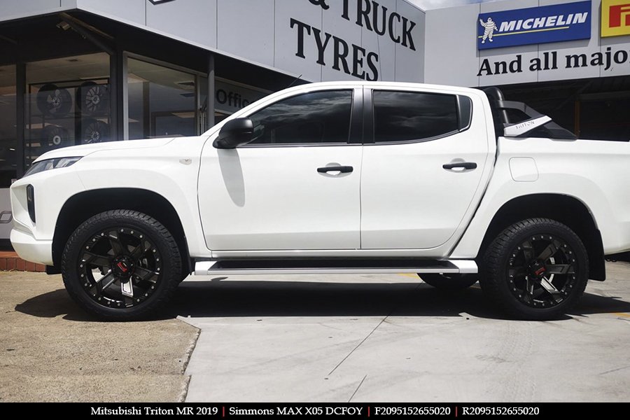 20x9.5 Simmons MAX X05 DCFOY on MITSUBISHI TRITON