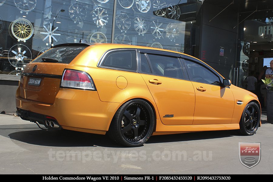 20x8.5 20x9.5 Simmons FR-1 Satin Black on HOLDEN COMMODORE VE